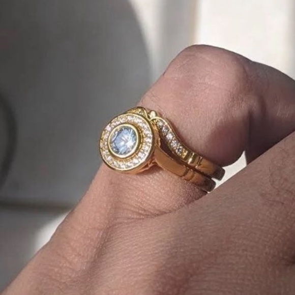 14k gold plated bridal ring set - Picture 10 of 12